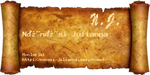 Nánási Julianna névjegykártya